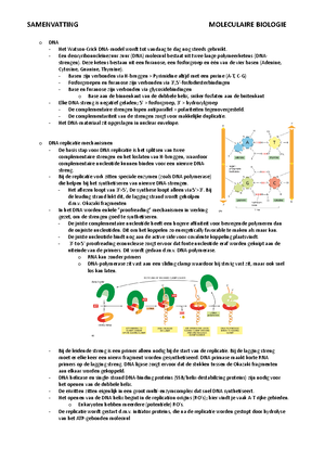 Samenvatting Moleculaire Biologie - De Eiwitten Die Binden Met DNA Om ...