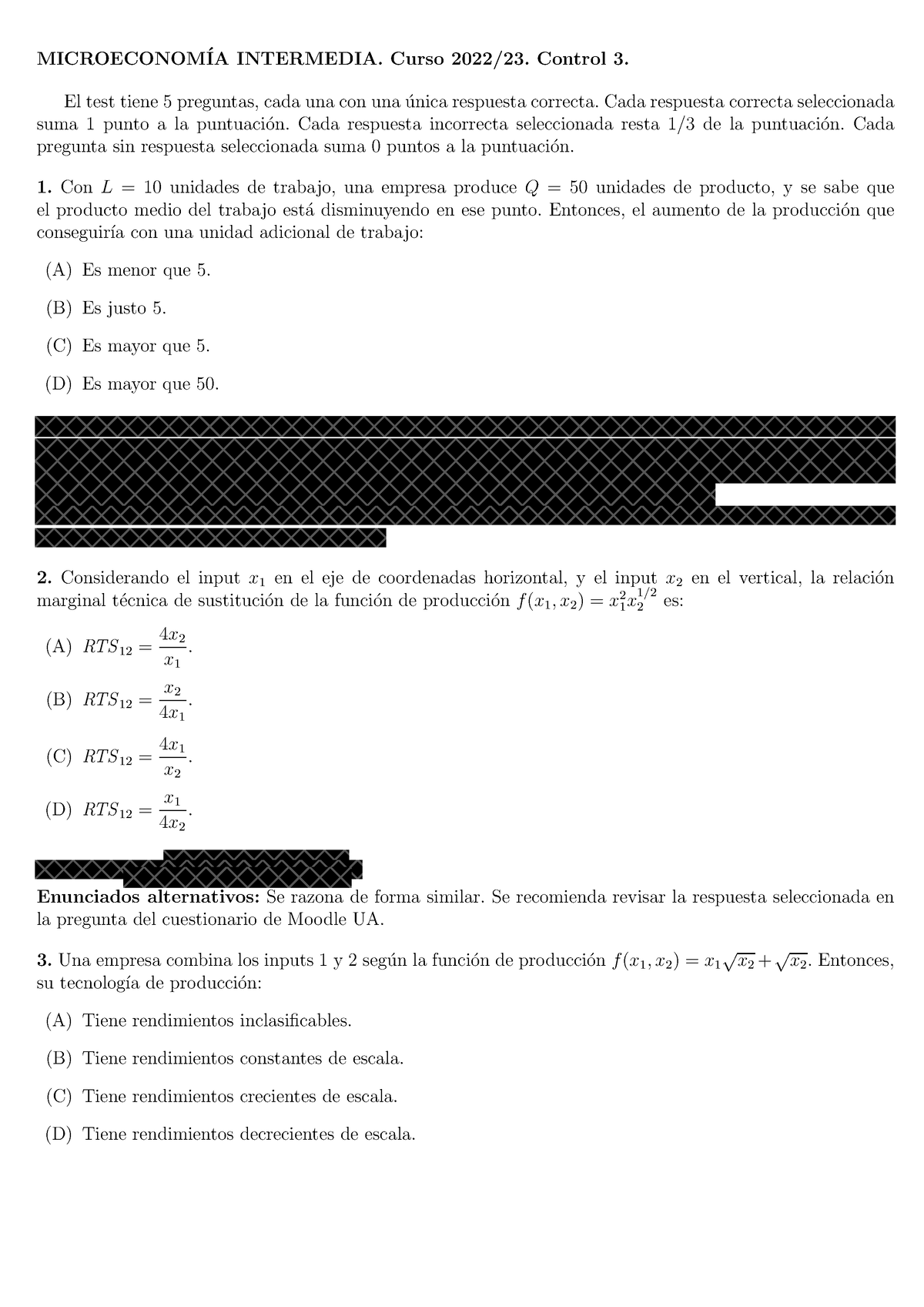 MICROECONOM ́IA INTERMEDIA. Curso 2022/23. Control 3. - MICROECONOM ́IA ...