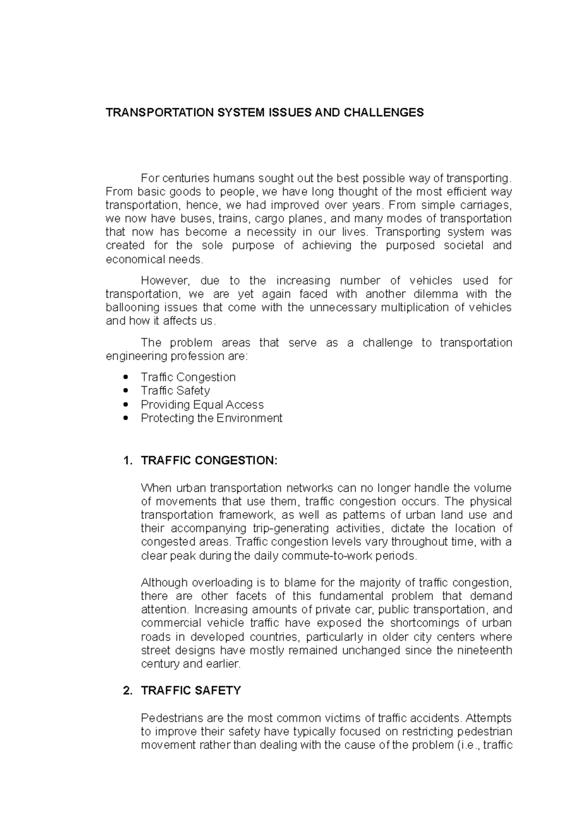 CE43C Report 2 CE56Water Resource Engineering TRANSPORTATION