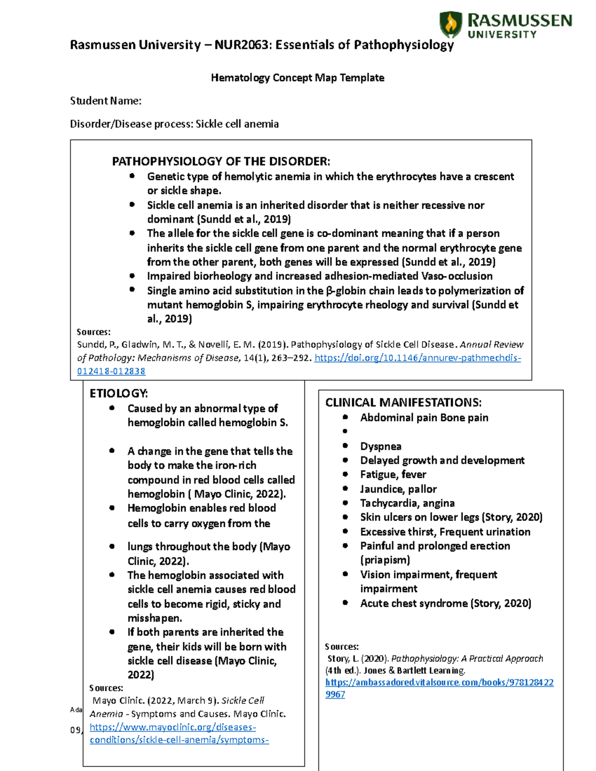 Hematology - Assignment - NUR2063 - Studocu