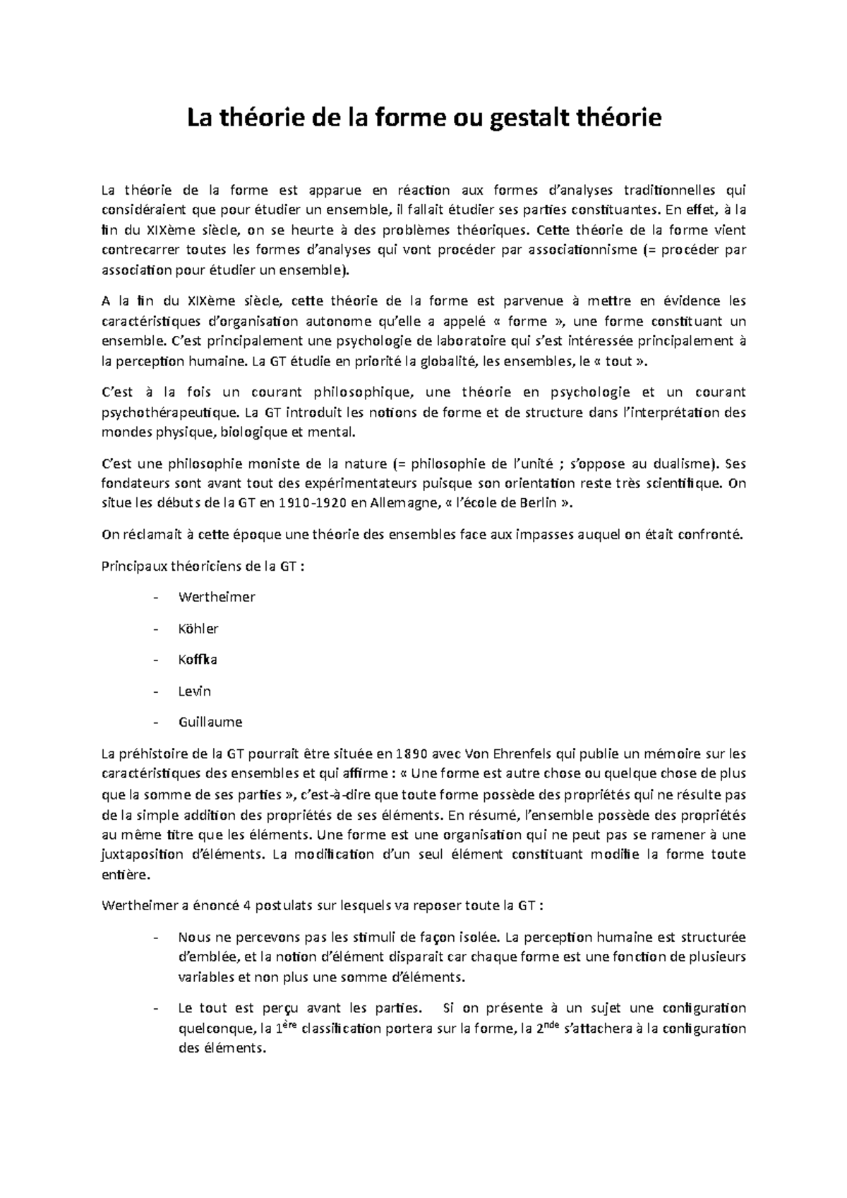 La théorie de la forme ou gestalt théorie - La de la forme ou gestalt ...
