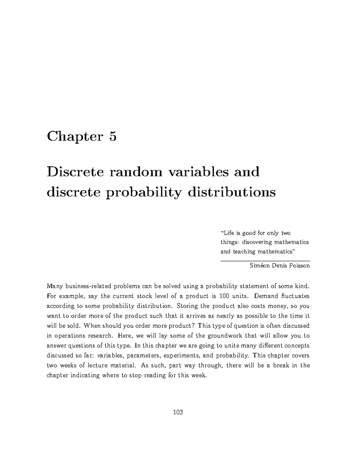 Chapter 5 - Djalksdjlaksjdasda - Chapter 5 Discrete Random Variables ...