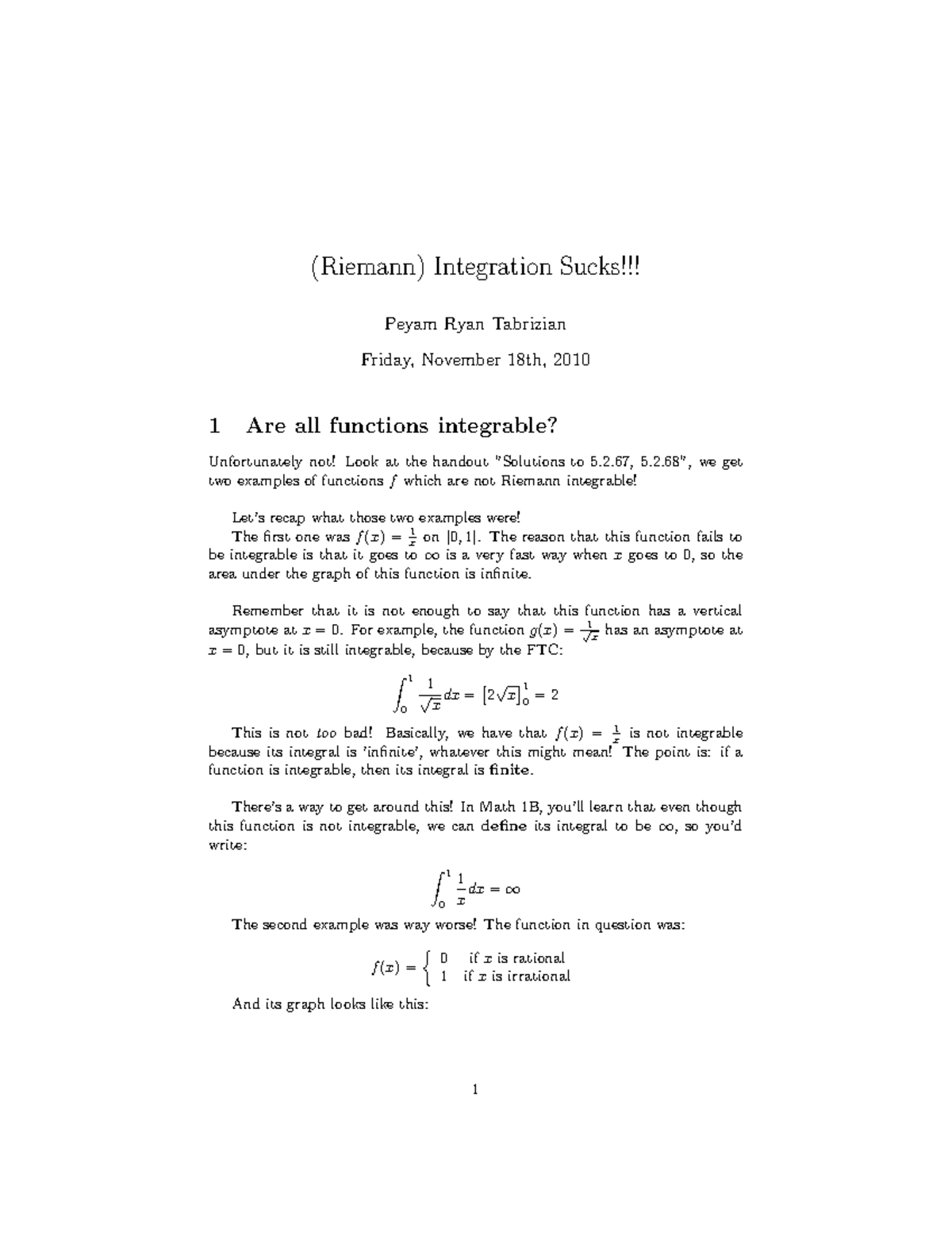 Integration-Sucks - Lecture notes Integration - MATH 2B - UCI - Studocu