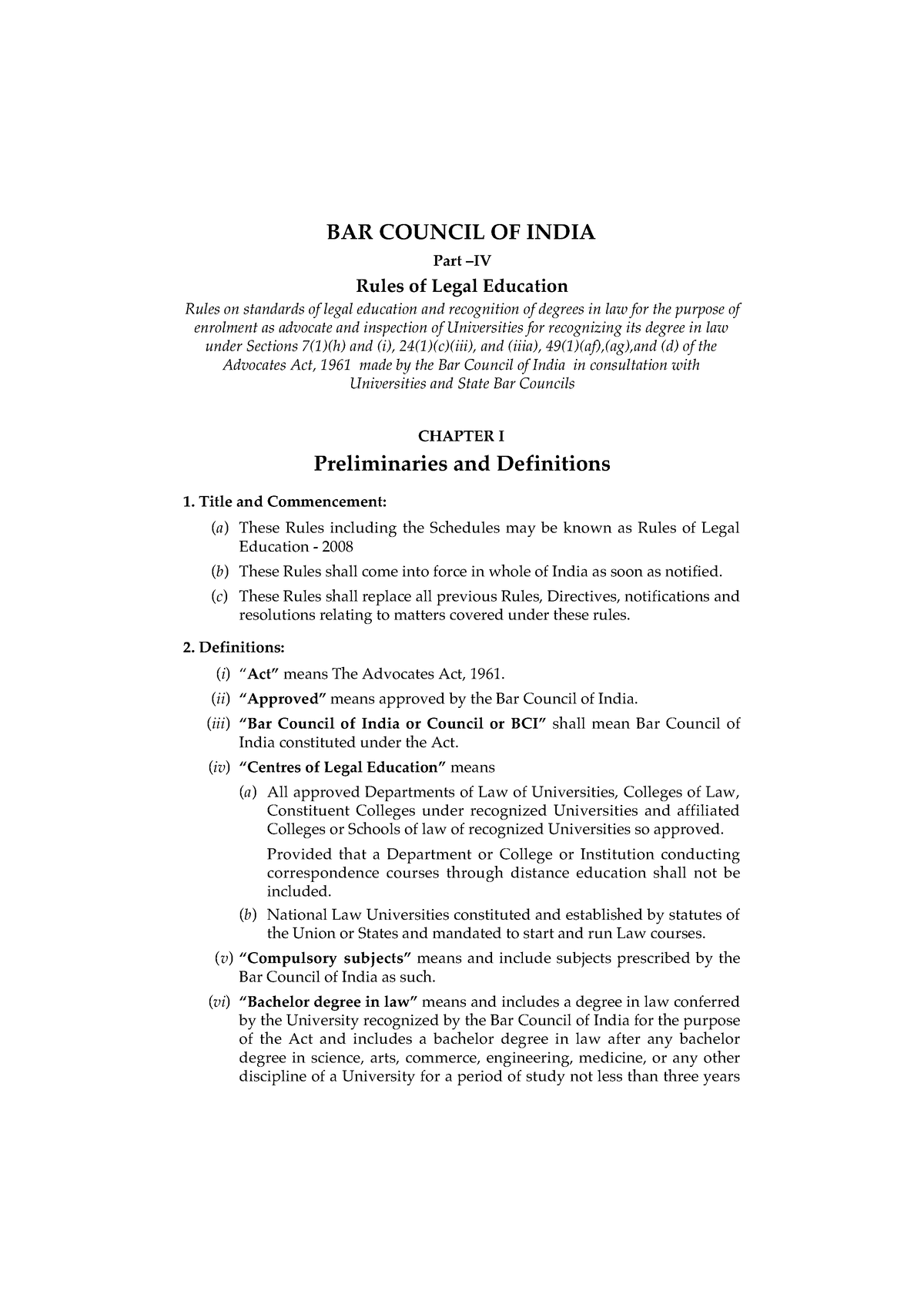 bcirules-part-iv-bci-rules-bar-council-of-india-part-iv-rules-of