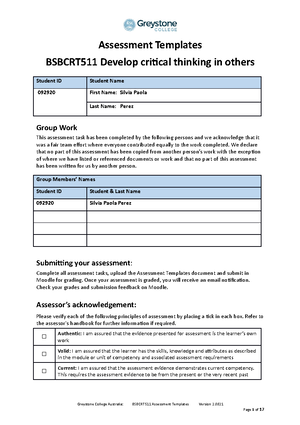 Bsbcrt 511 Assessment Templates V2.0821 (2) (1) Paola Perez F ...