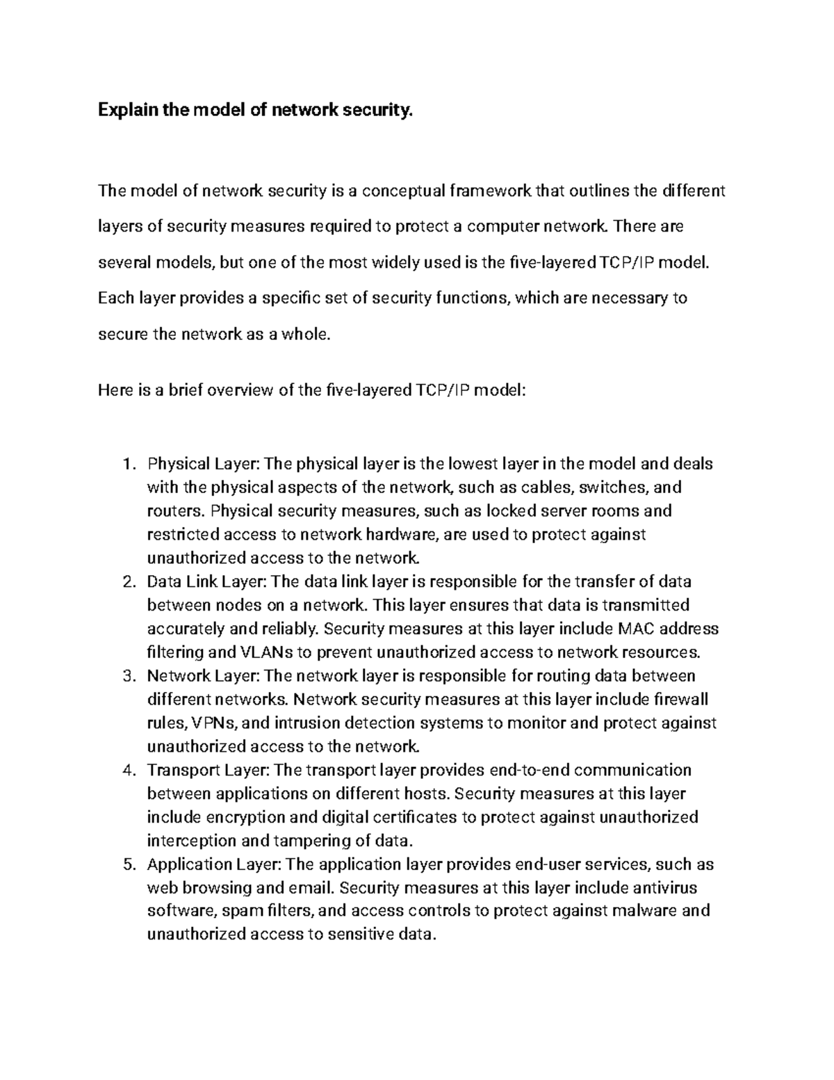 Explain the model of network security - The model of network security ...