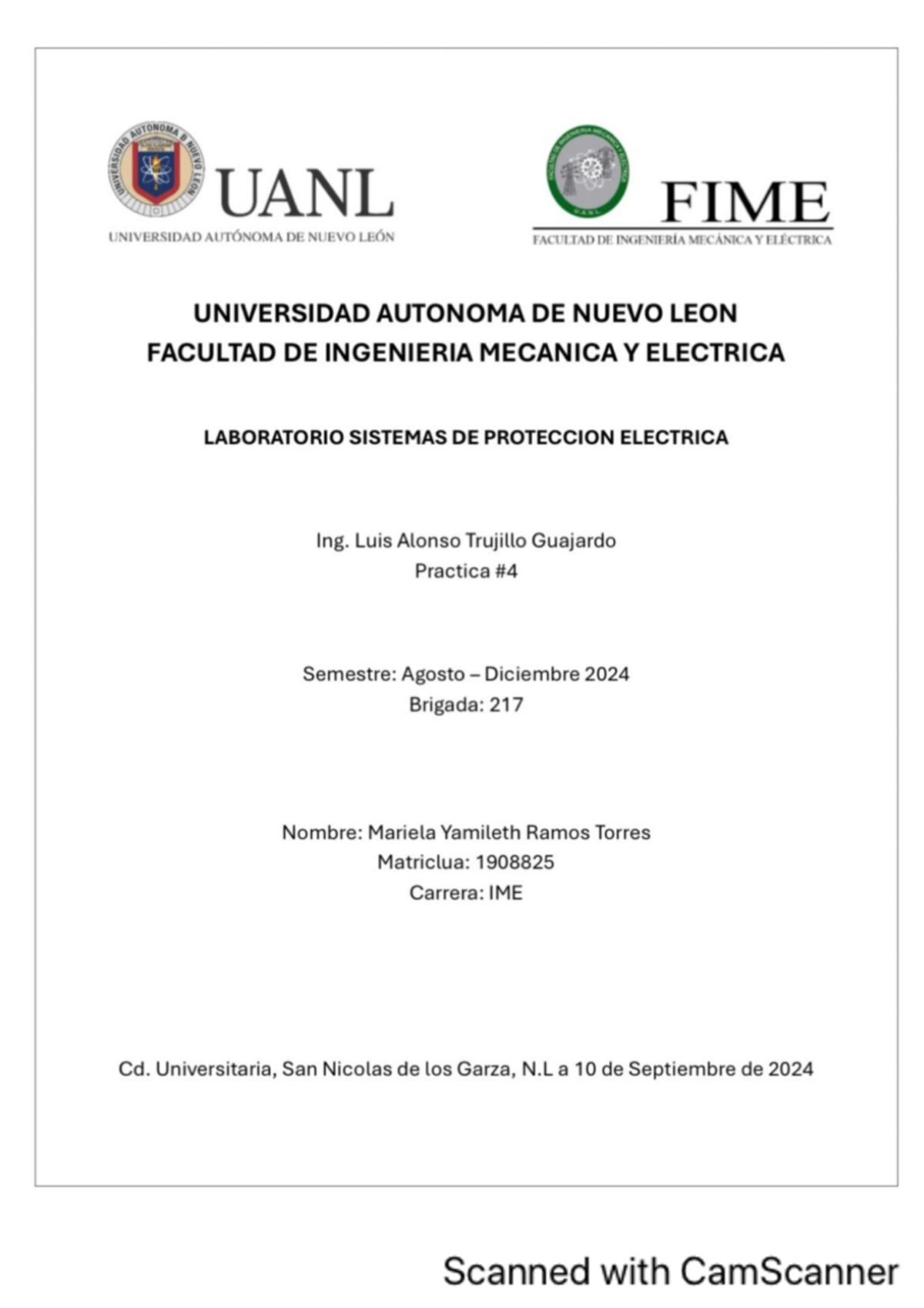 E Pr Ctica Autonoma O U Uanl Fime Universidad Aut Noma De Nuevo Le N Facultad De