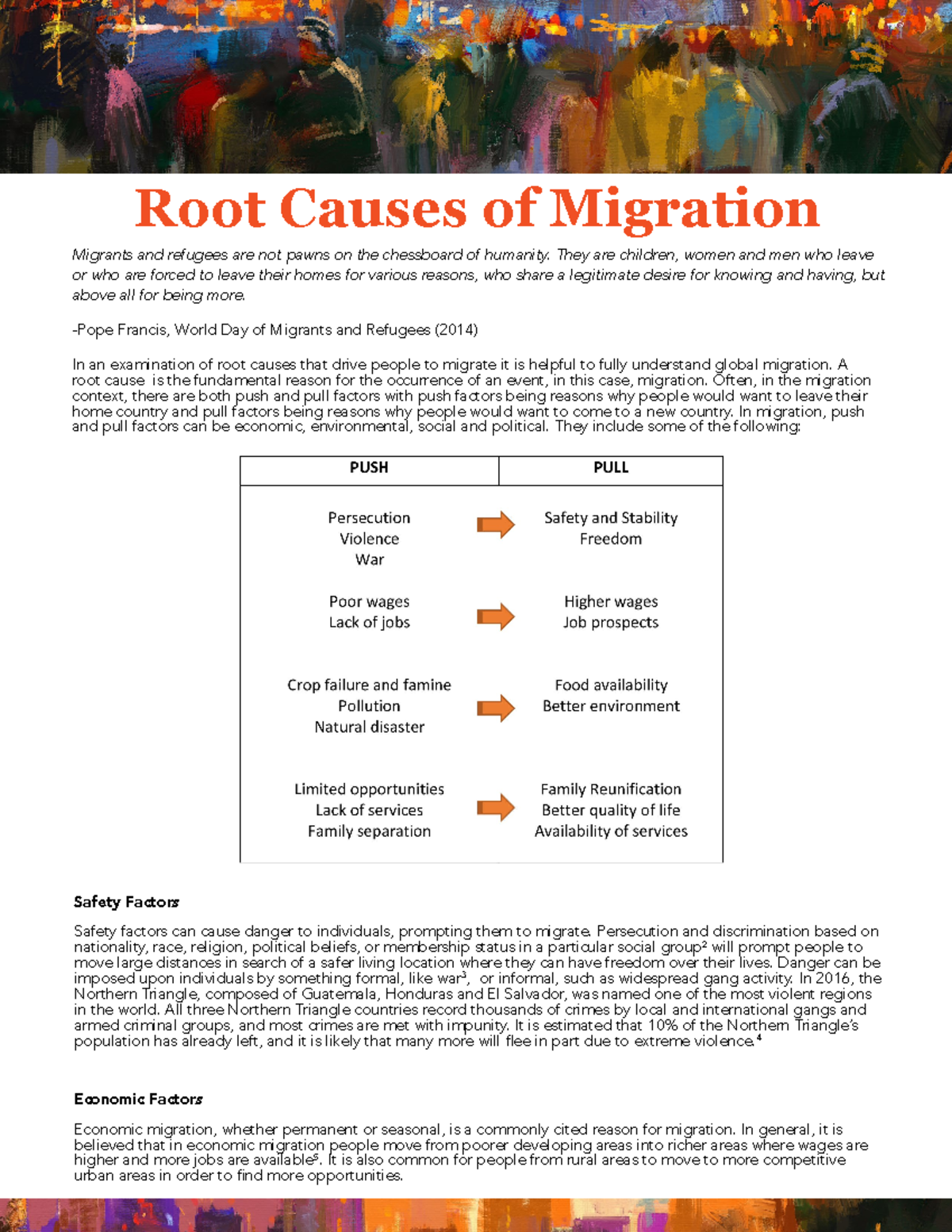 globalization effect - Root Causes of Migration Migrants and refugees ...