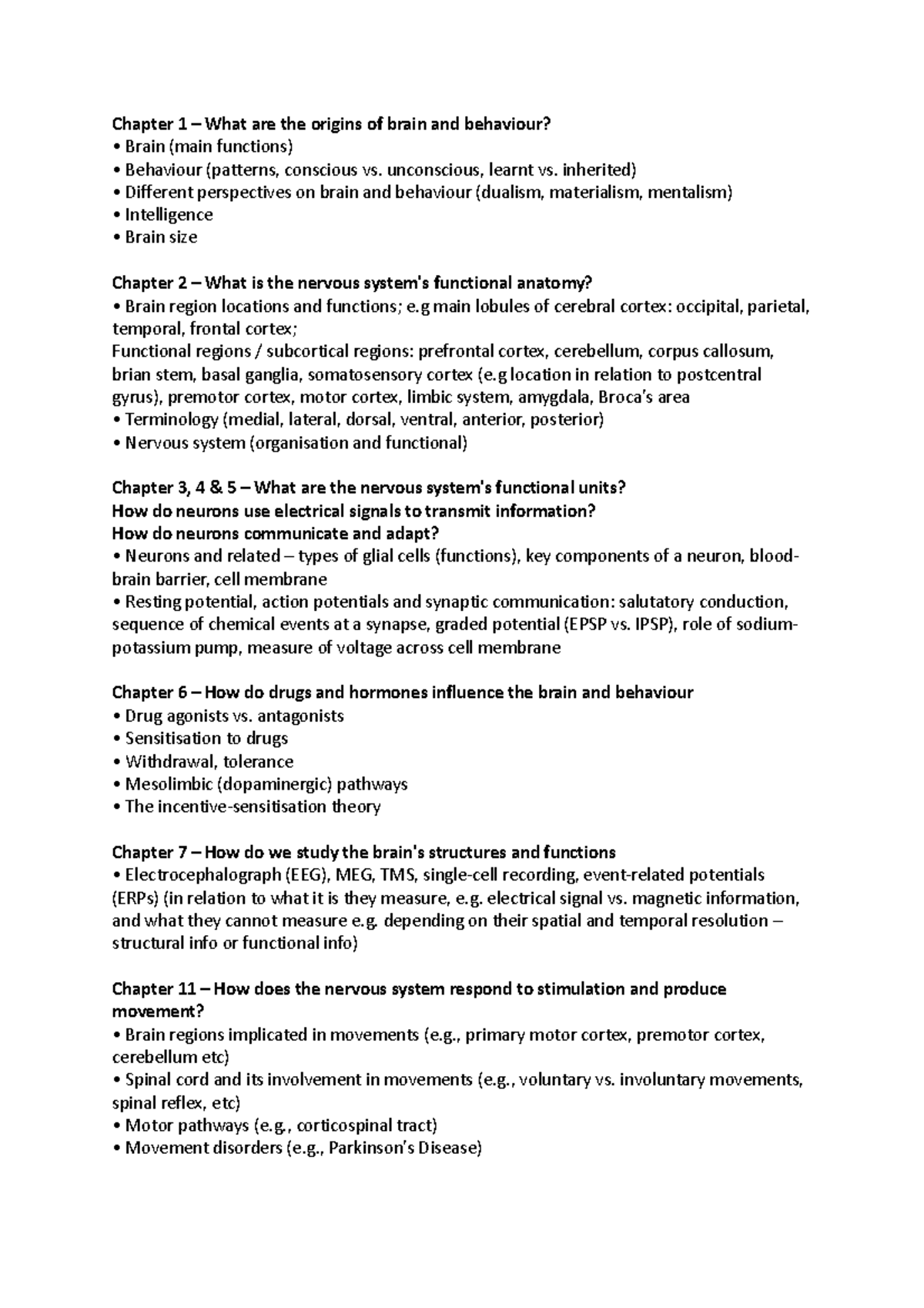 Exam Study Points - lecture notes - Chapter 1 – What are the origins of ...