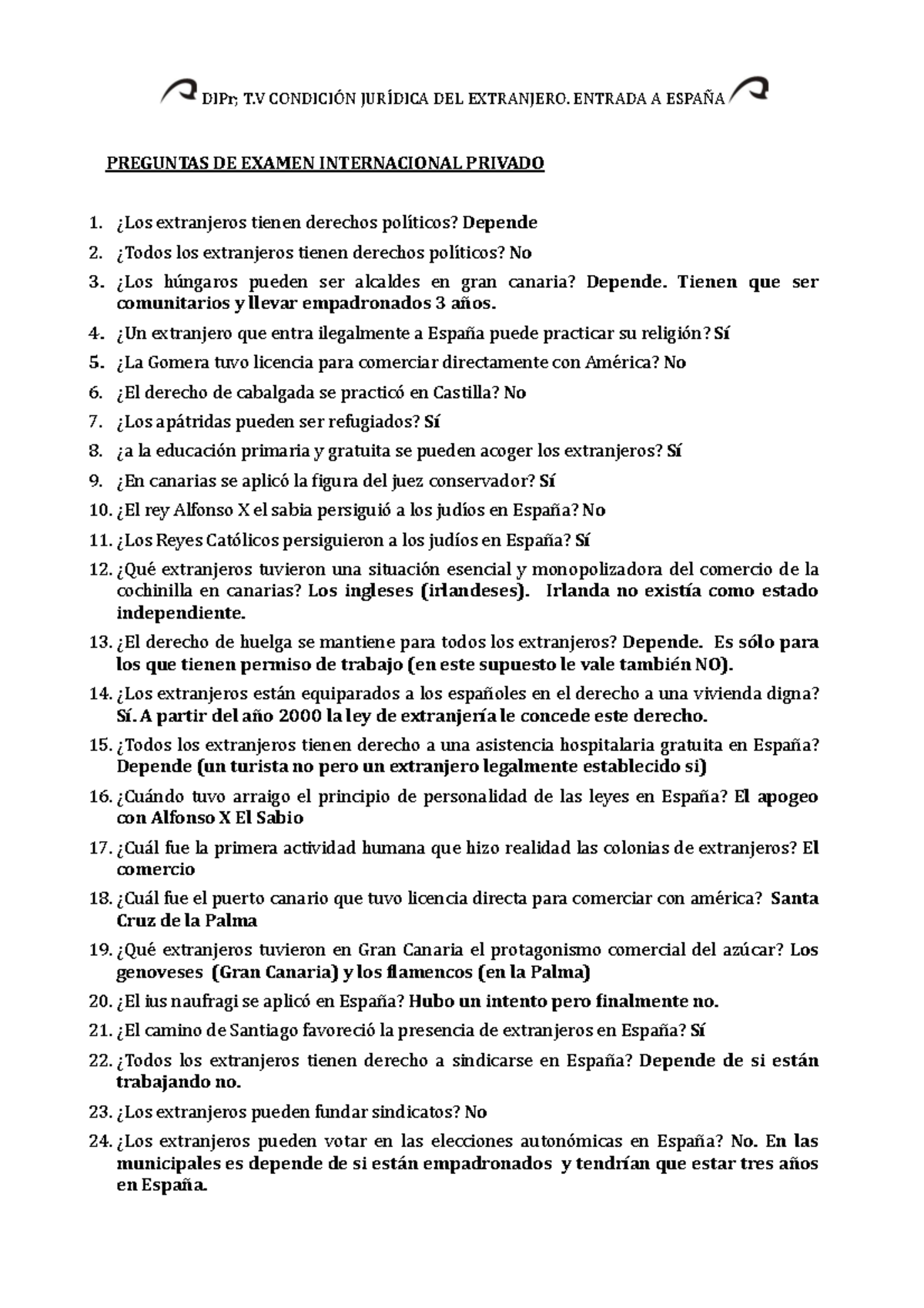 Preguntas DE Examen Internacional Privado 2 - PREGUNTAS DE EXAMEN ...