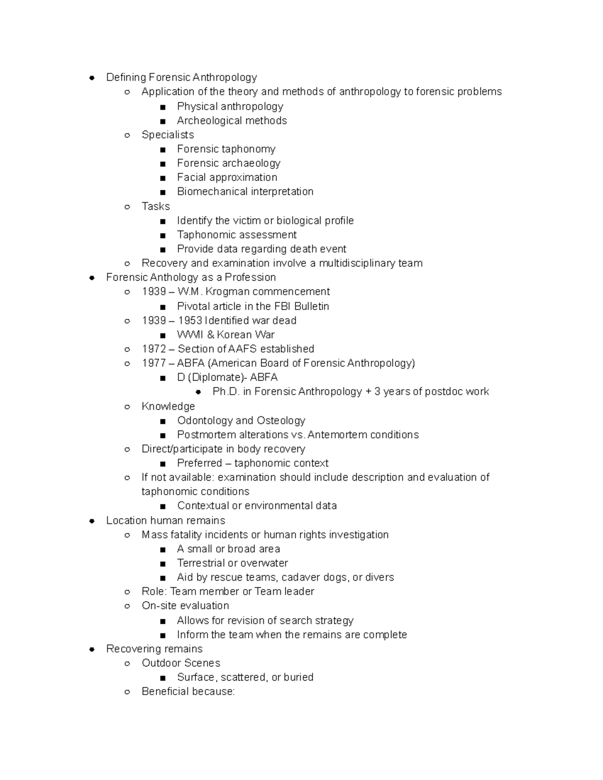 CJ-290 Chapter 6 - Defining Forensic Anthropology Application of the ...