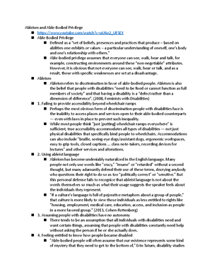 DST272 B Module 1 Notes - Becoming Disabled Disability: impairments ...