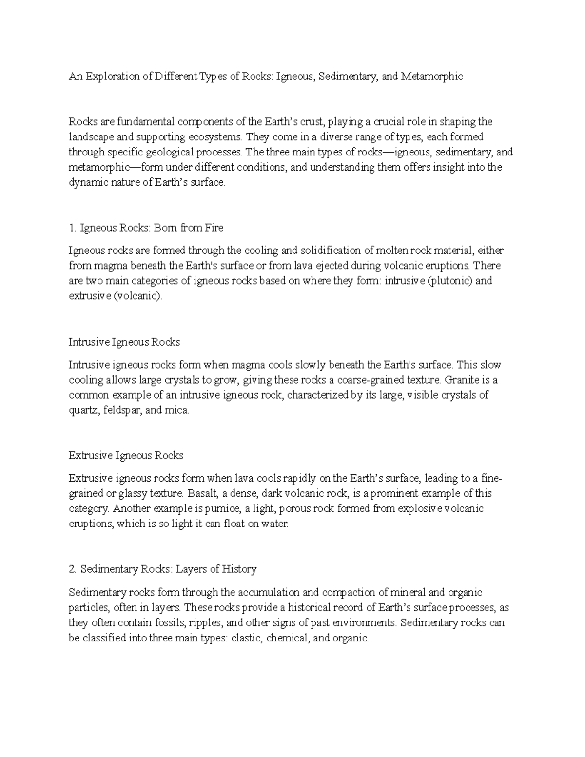 Rocks - They come in a diverse range of types, each formed through ...