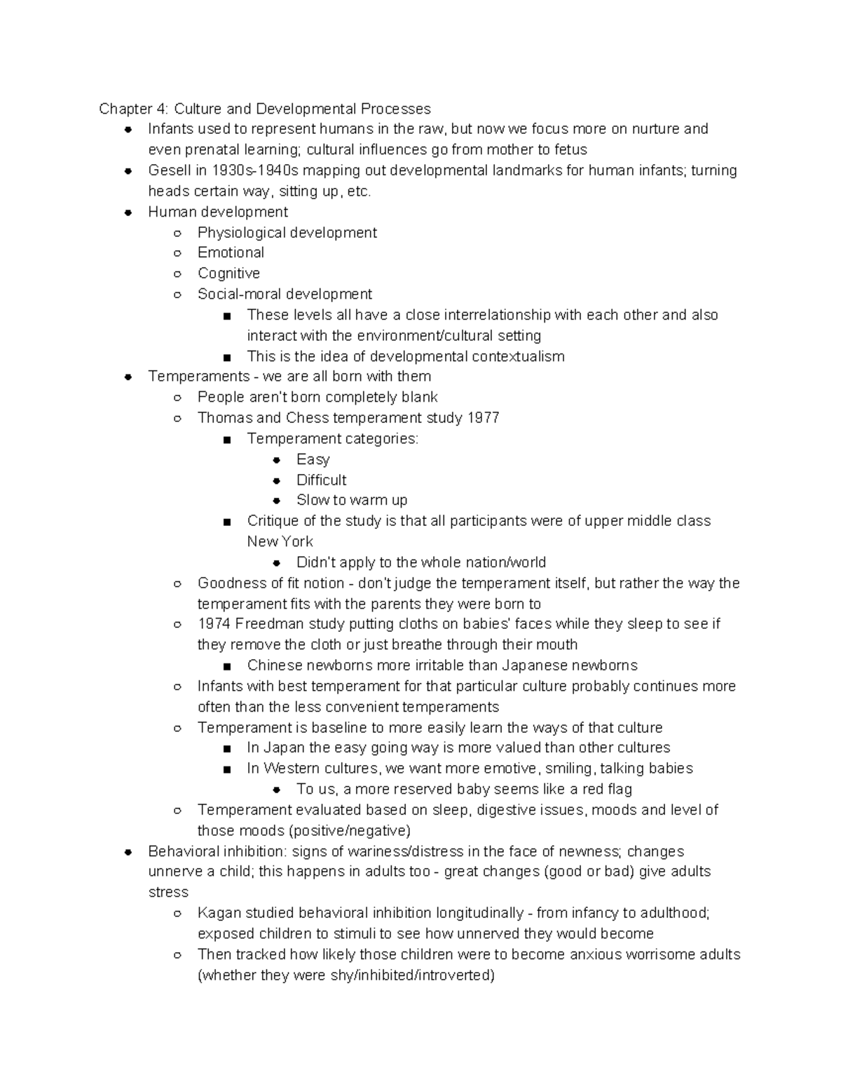 Lecture Notes 3 - Ch 4 Culture and Developmental Processes - Chapter 4 ...