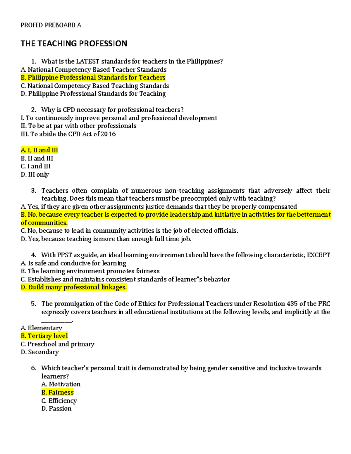 Anskey-profed-preboard-a compress - PROFED PREBOARD A THE TEACHING ...