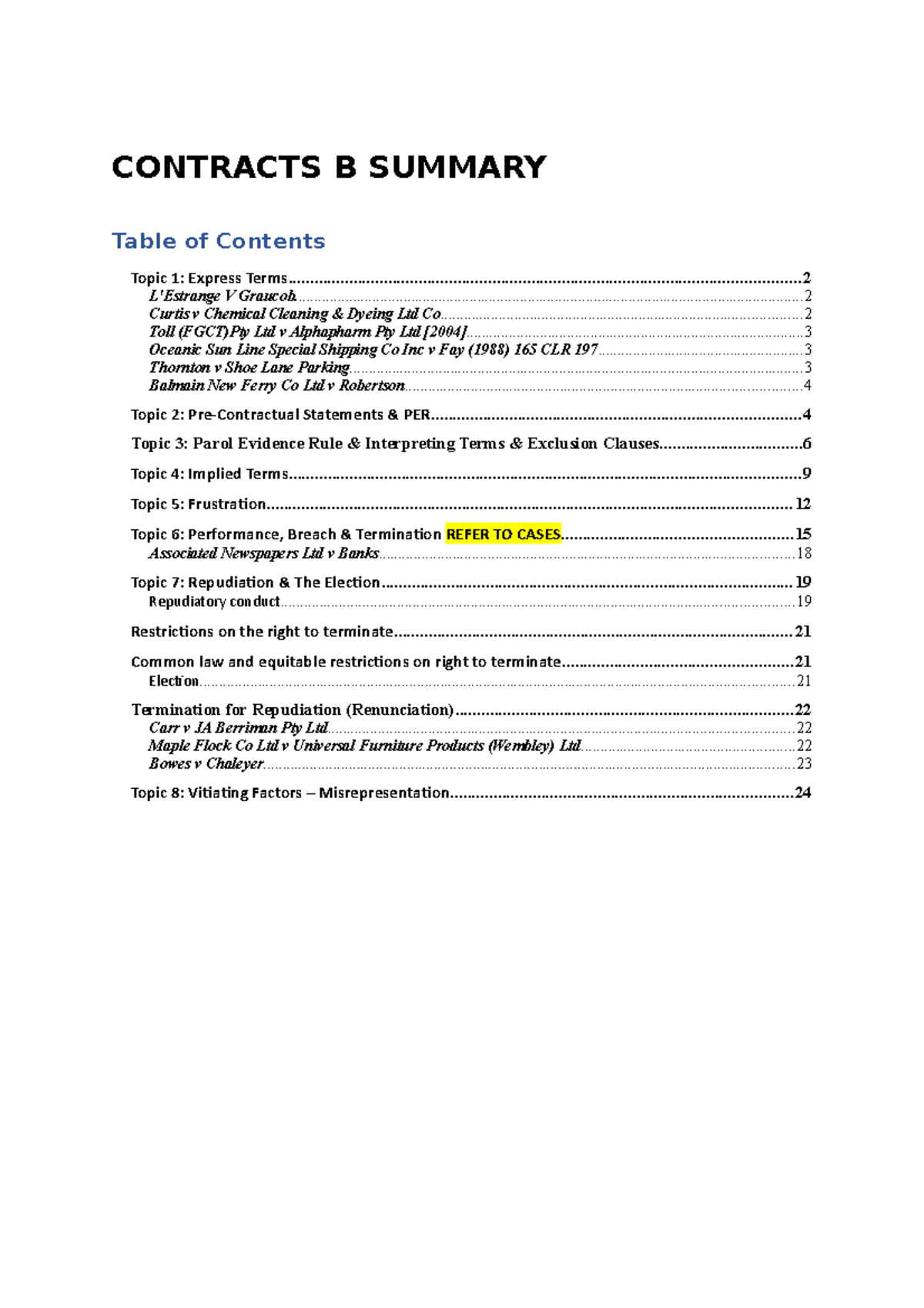 Contracts B Summary - CONTRACTS B SUMMARY Topic 1: Express - Studocu