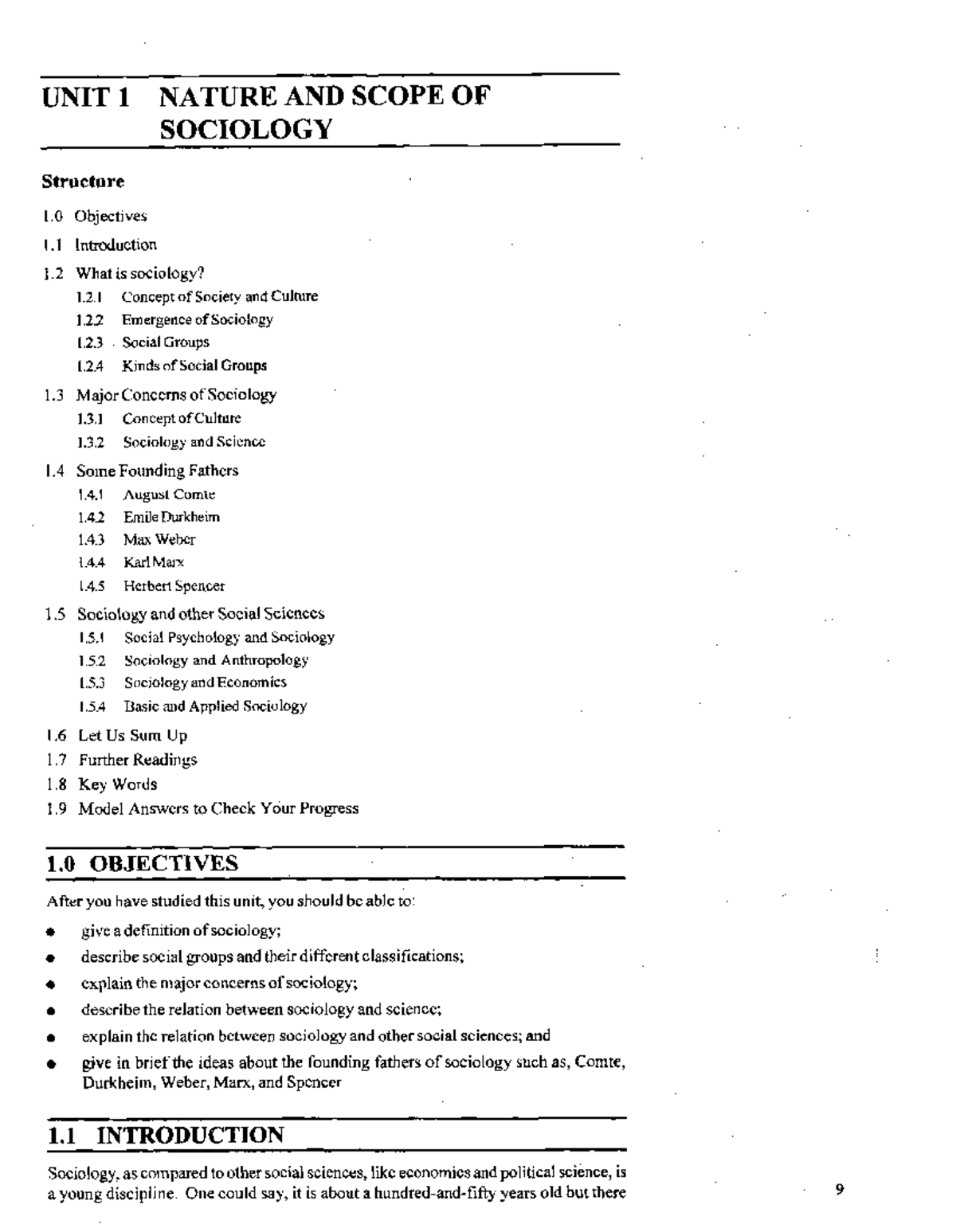 Unit1. understanding sociology - UNIT 1 NATURE AND SCOPE OF SOCIOLOGY ...