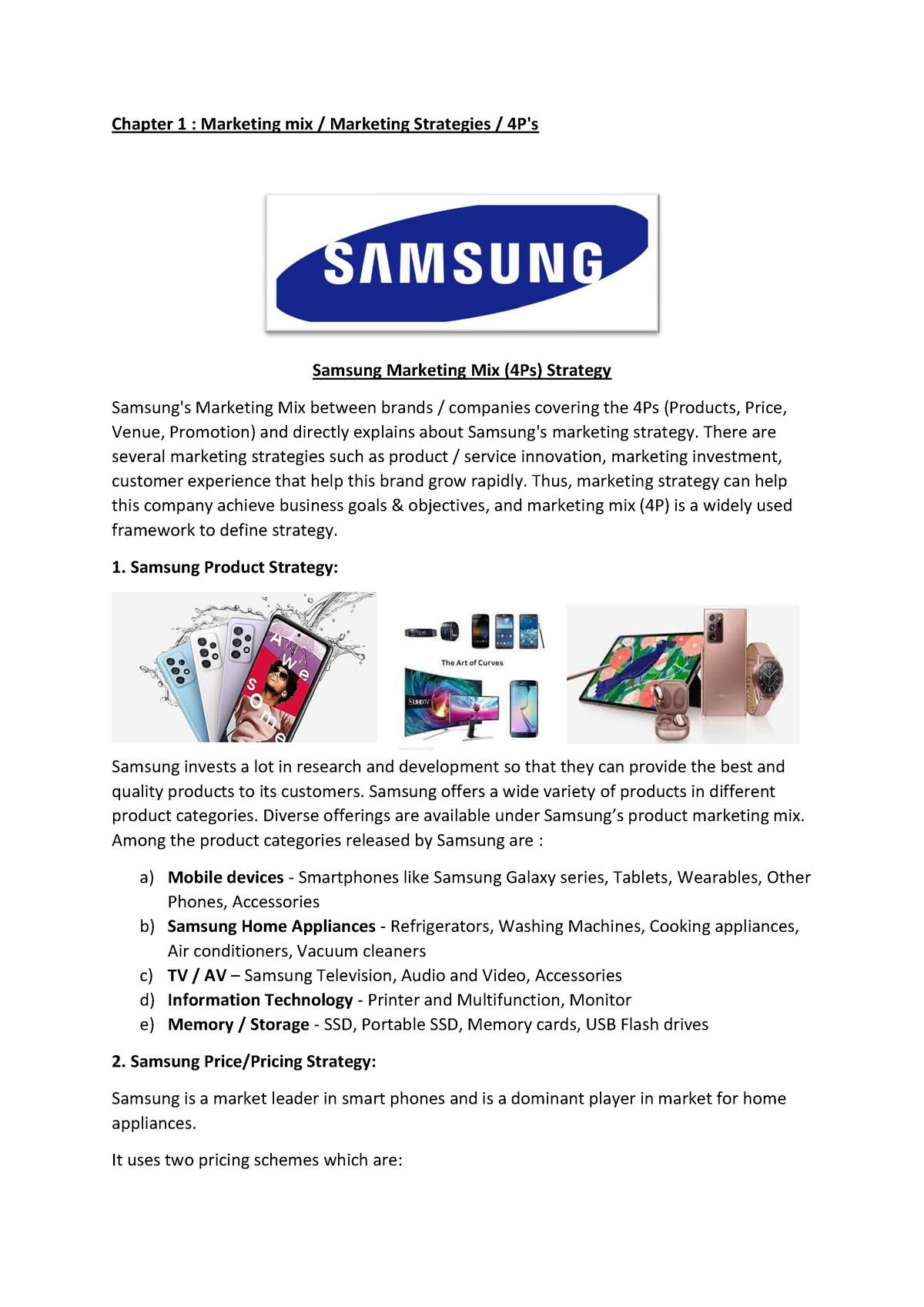 samsung goals and objectives