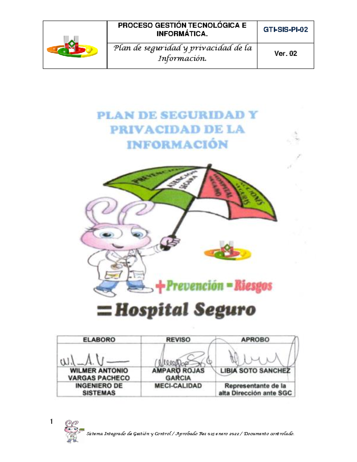 PLAN DE Seguridad Y Privacidad DE LA Informacion ver - INFORMÁTICA. GTI ...