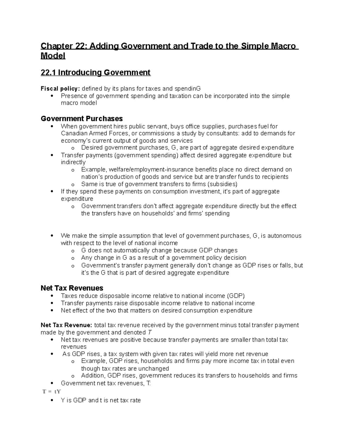 Introducing Government Chapter 22 Adding Government and Trade to the