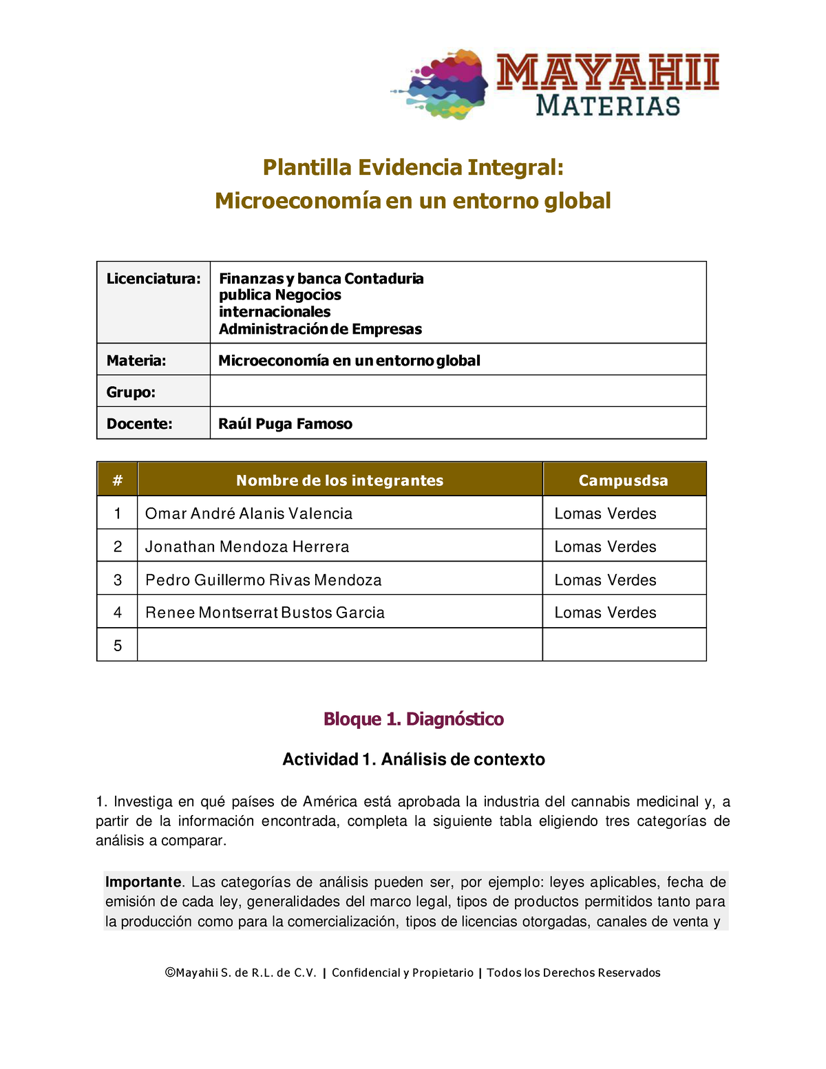 Evidencia Integral Microeconom A Plantilla Evidencia Integral Microeconom A