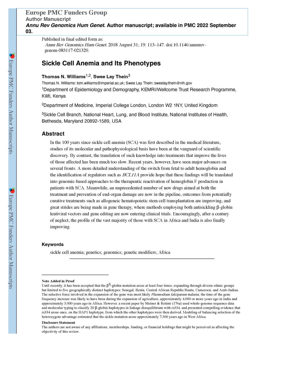 sickle cell anemia essay questions