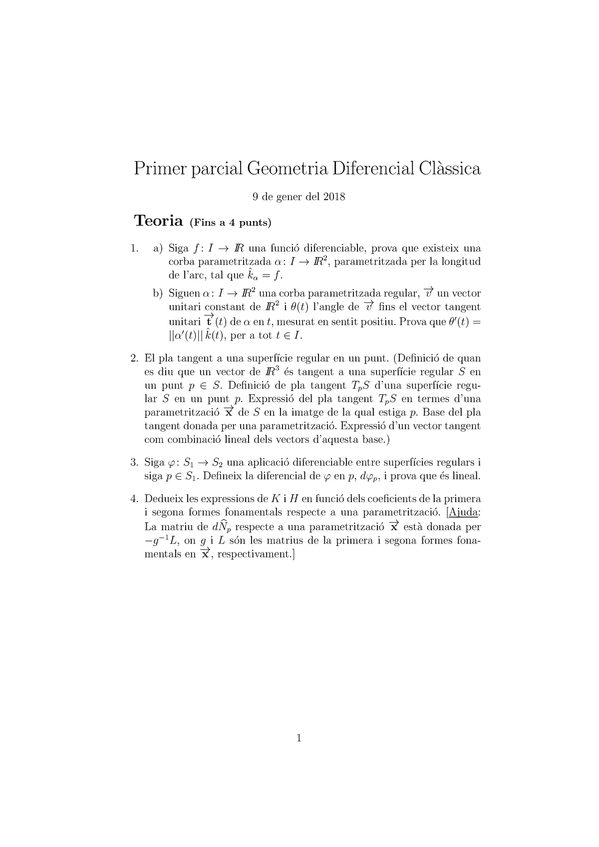 Abrir 1P-17-18 - Examen - Primer Parcial Geometria Diferencial Cl ...