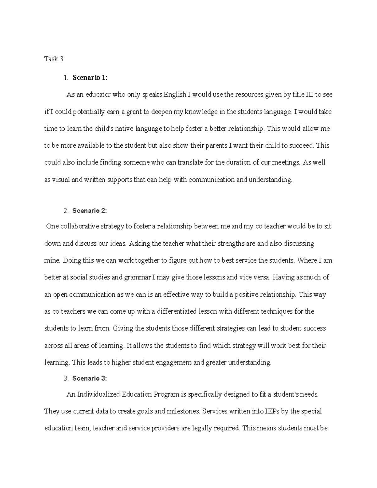 Copy of D096 Task 3-2 - Assignment - Task 3 1. Scenario 1: As an ...