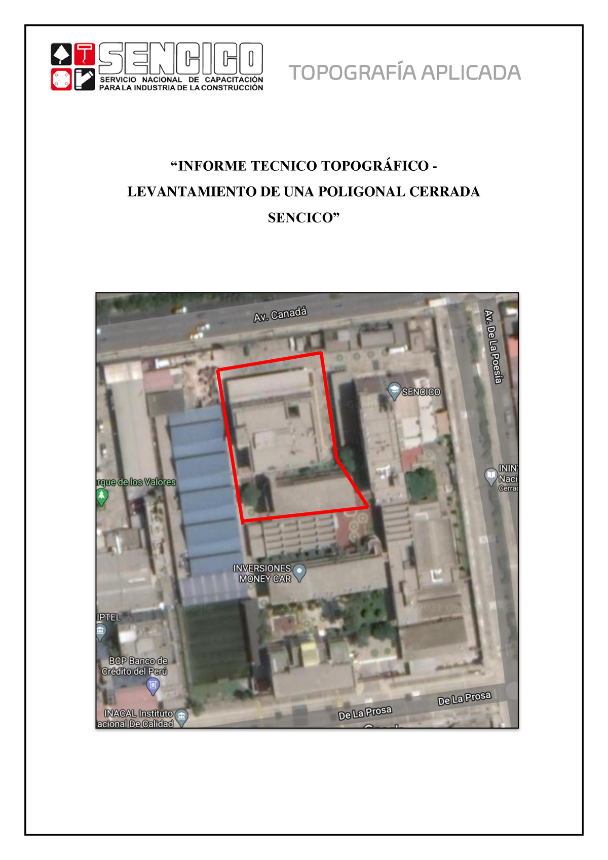 Informe Topografico - Geomatica - “INFORME TECNICO TOPOGRÁFICO ...