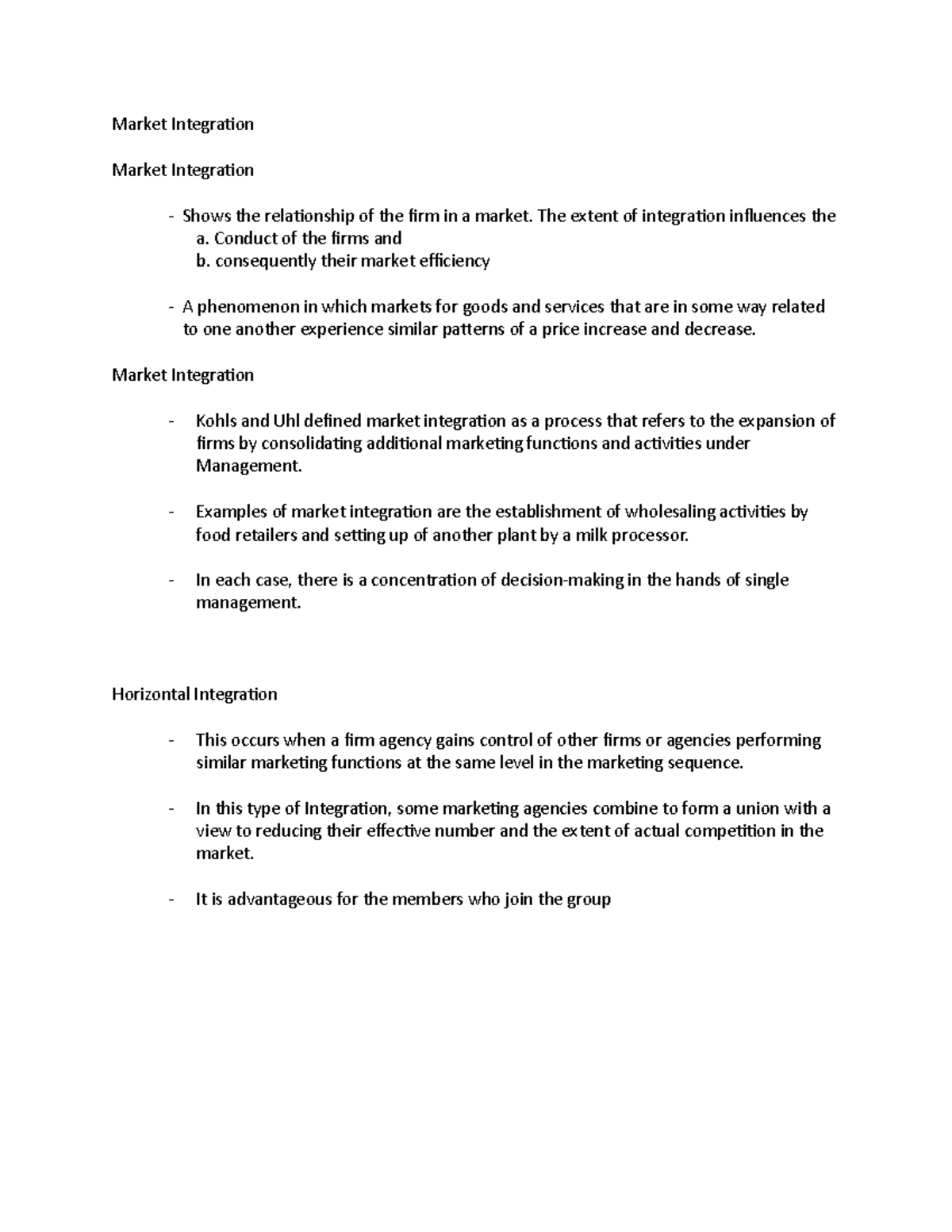 Market-Integration - Market-Integration - Market Integration Market ...