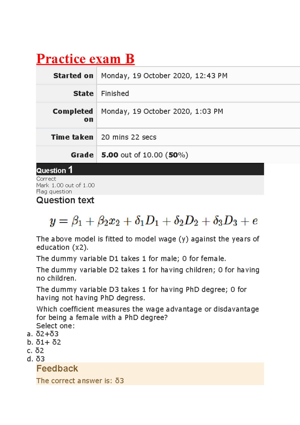 Practice Exam B And C - Mmm - Practice Exam B Started On Monday, 19 ...