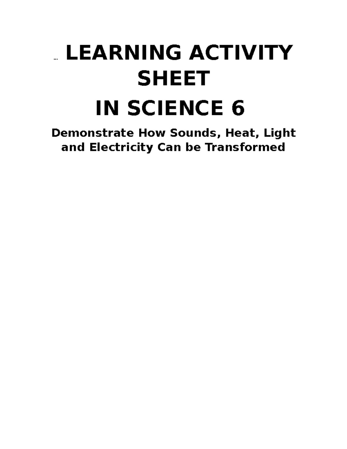 Science6 Q3 Activity Sheets Final Layout Edited Docx Activity Sheets