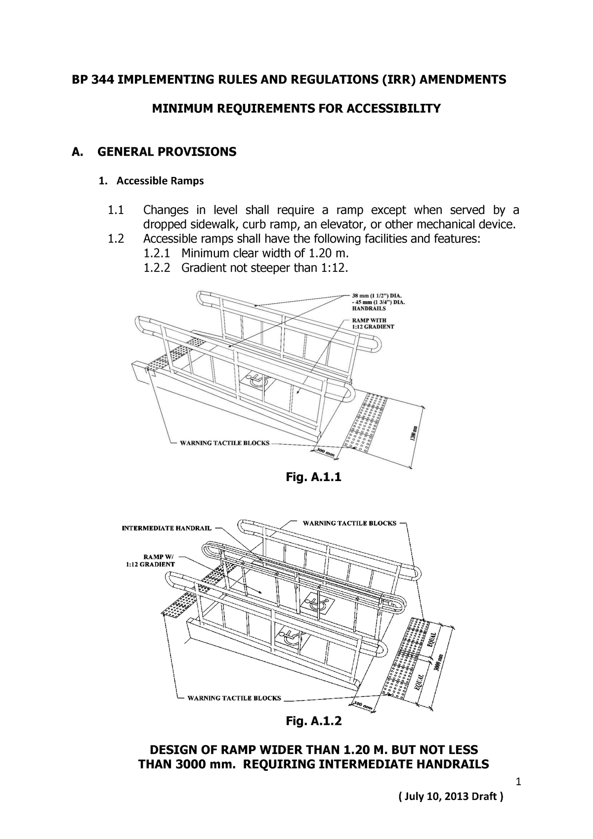 Bp 344 Accessibility Law 1 Bp 344 Implementing Rules And Regulations Irr Amendments Minimum 6581