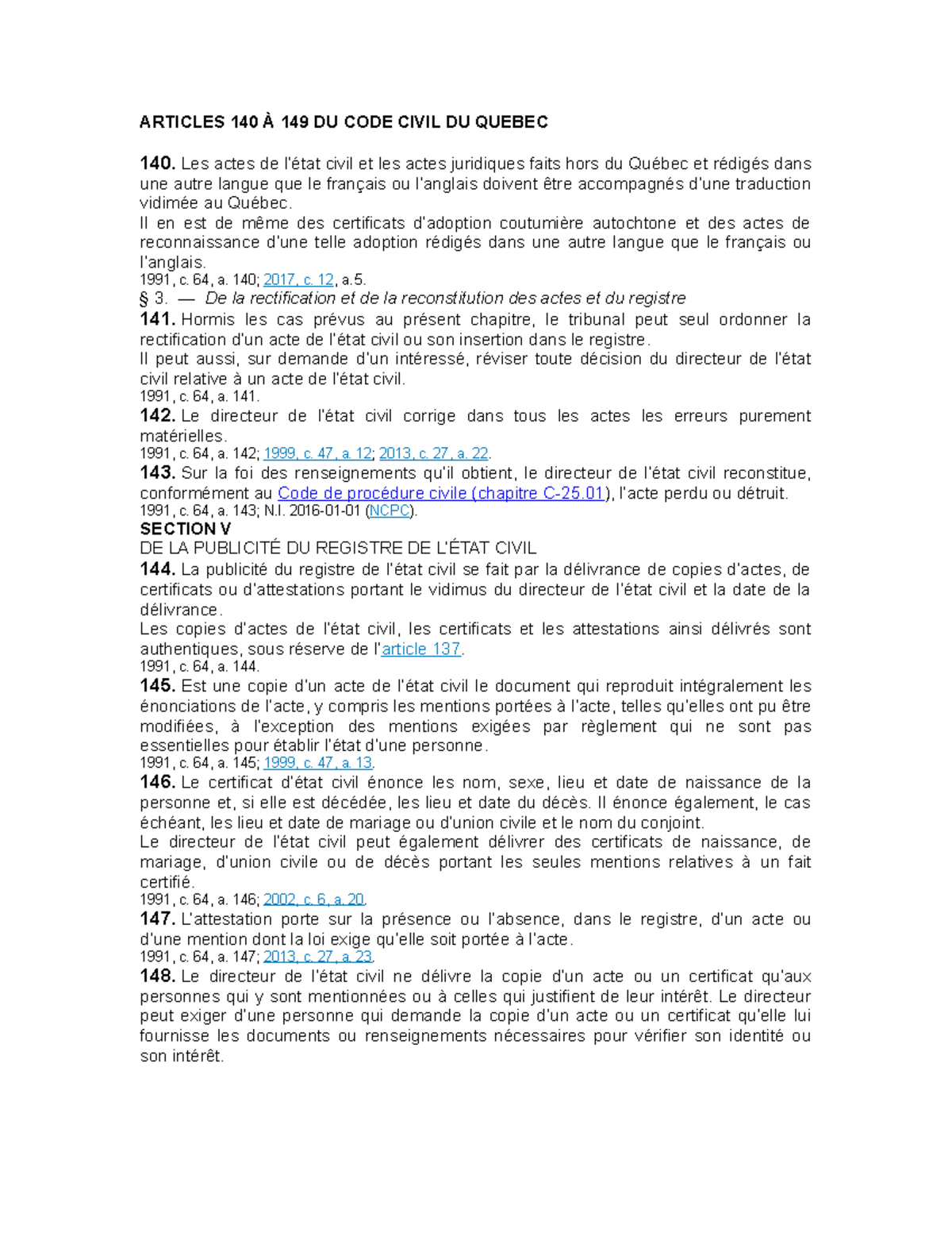 Articles 140 à 149 du code civil du quebec - ARTICLES 140 À 149 DU CODE ...