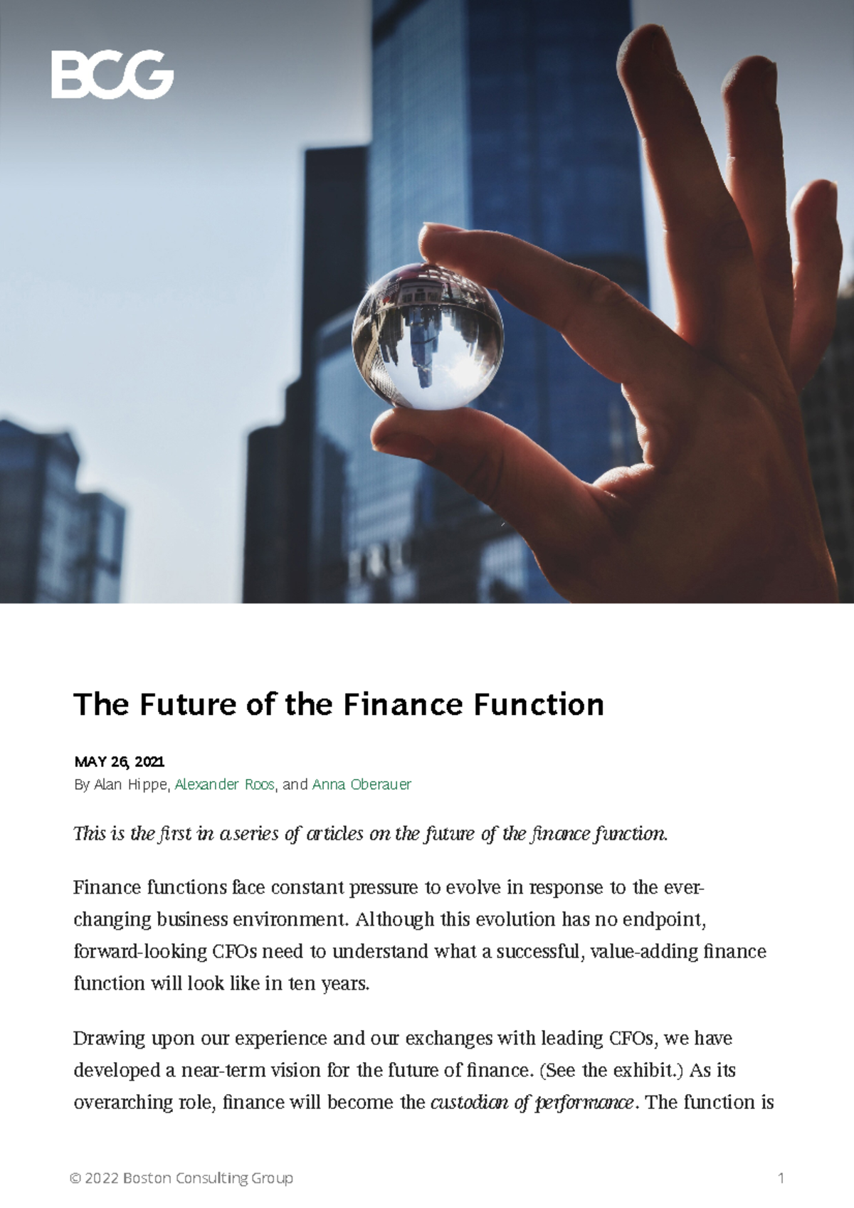 The future of finance organizations - The Future of the Finance ...