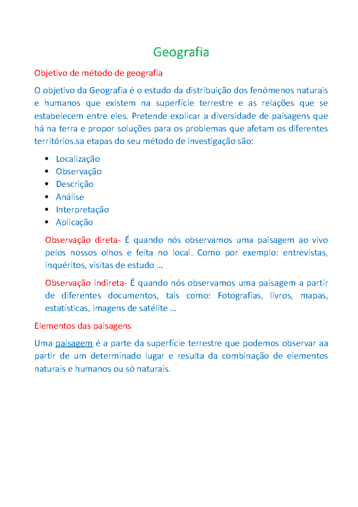 Paisagens - Geografia - Geografia Objetivo de método de geografia O ...