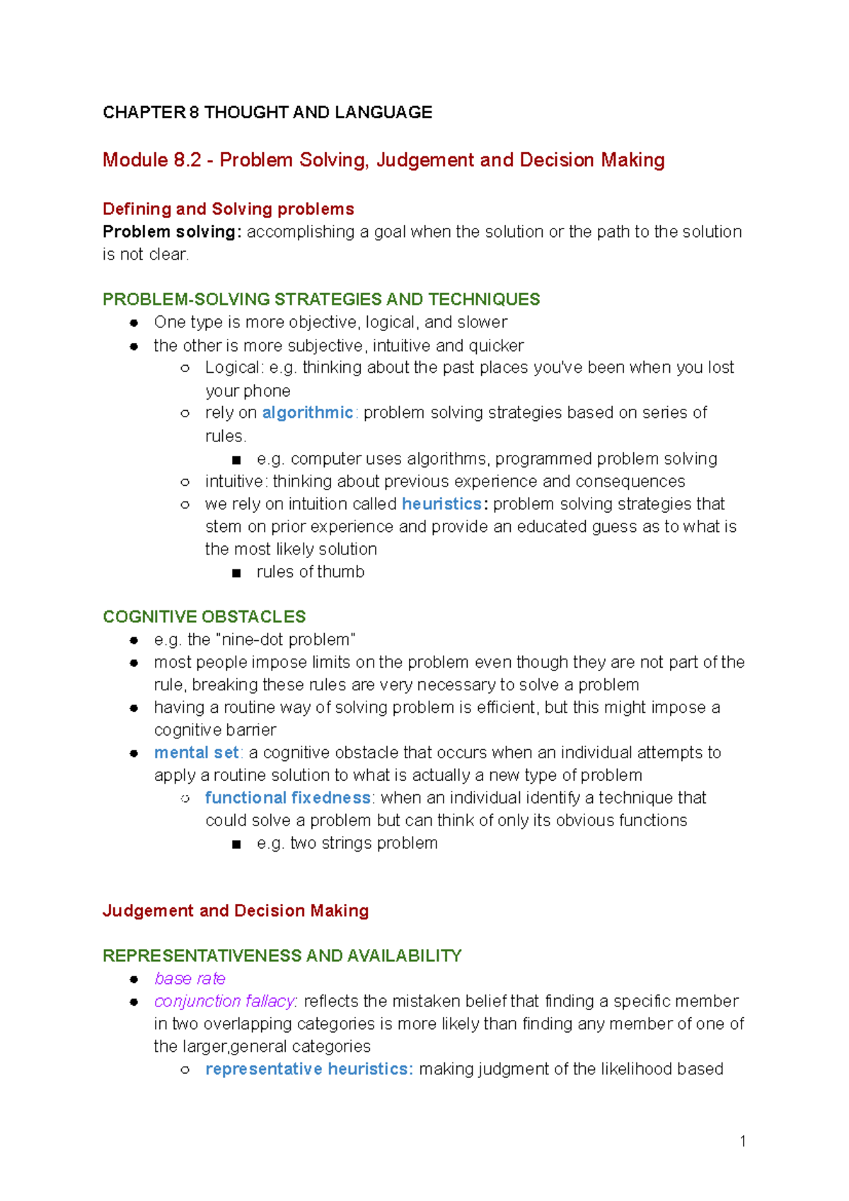 problem solving judgement examples