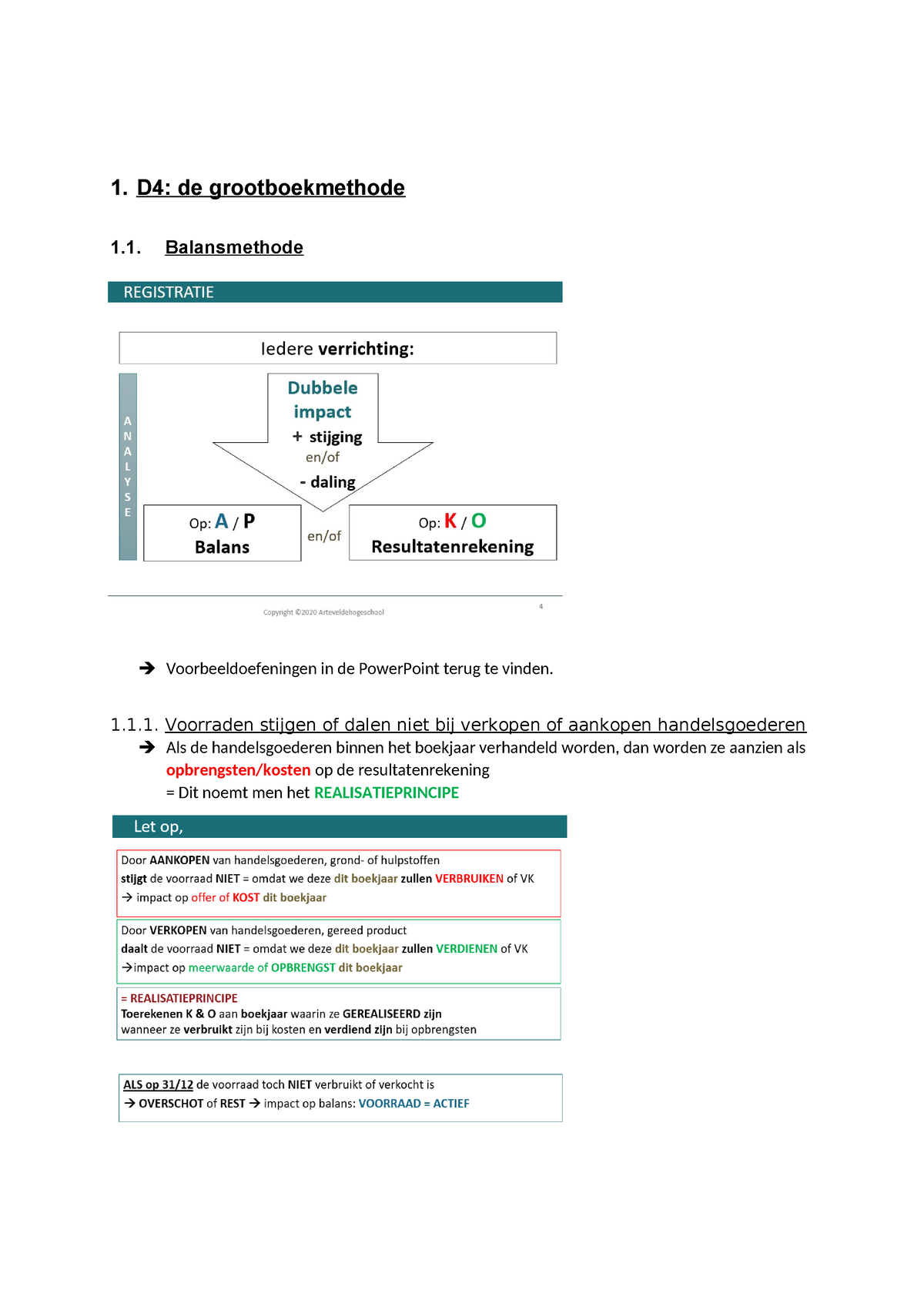 Samenvatting Leerstof Boekhouden - 1. D4: De Grootboekmethode 1 ...