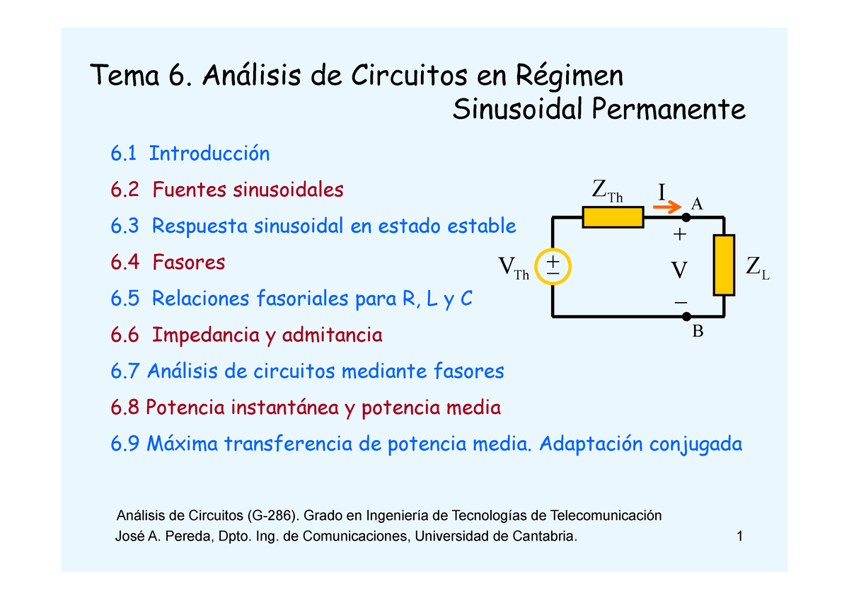 Presentacion Analisis Alterna Tema An Lisis De Circuitos En R Gimen Sinusoidal Permanente