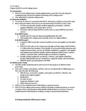 Chapter 1 Overview of Coding - Notes - CPT Coding Chapter 1 Overview of ...