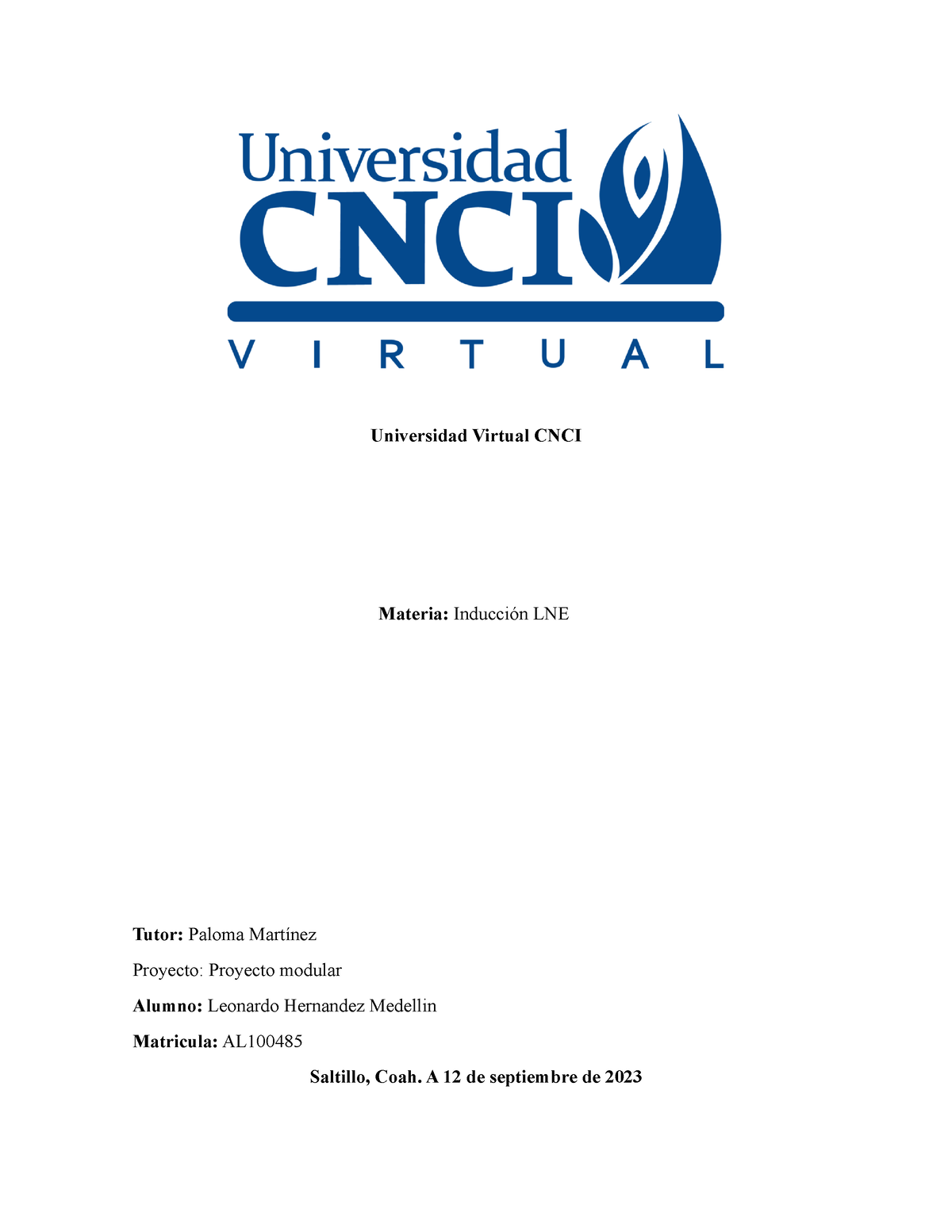 Proyecto Modular Portada Formato Apa Universidad Virtual Cnci