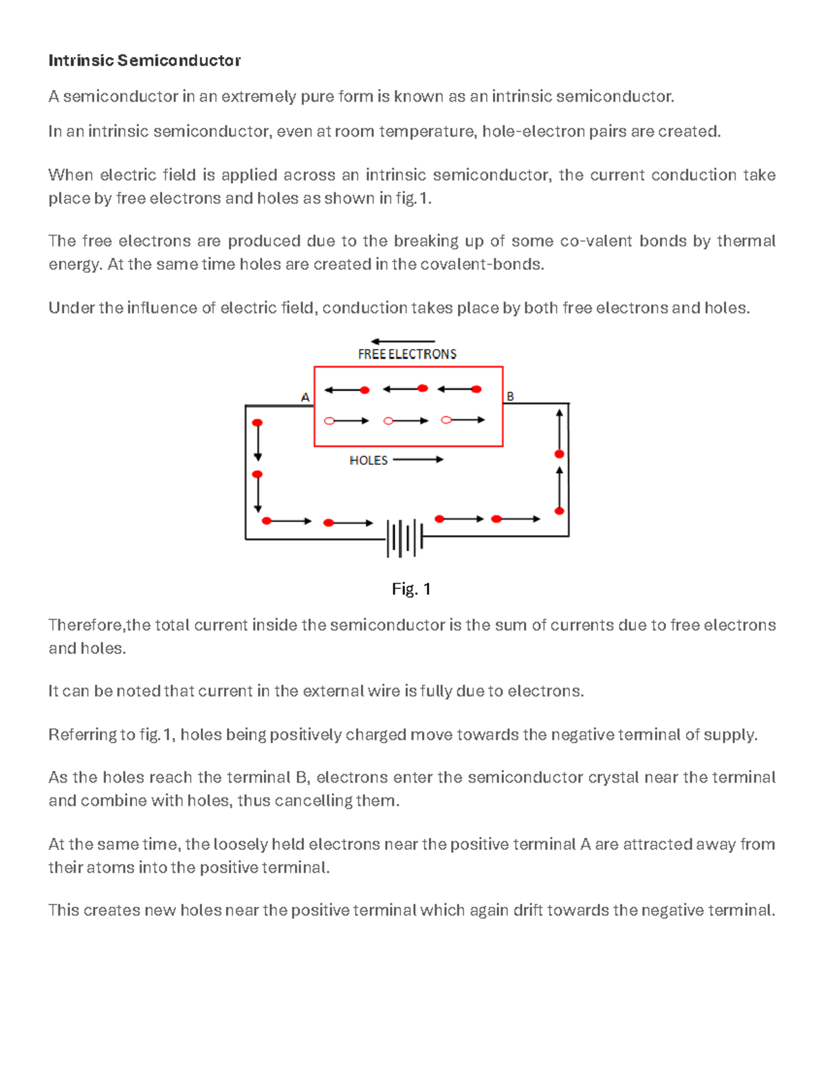 Intrinsic And Extrinsic Semiconductors Intrinsic Semiconductor A