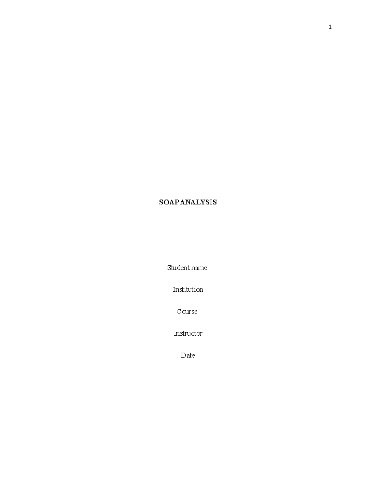 4530271 - Evidence Based RUA - SOAP ANALYSIS Student name Institution ...