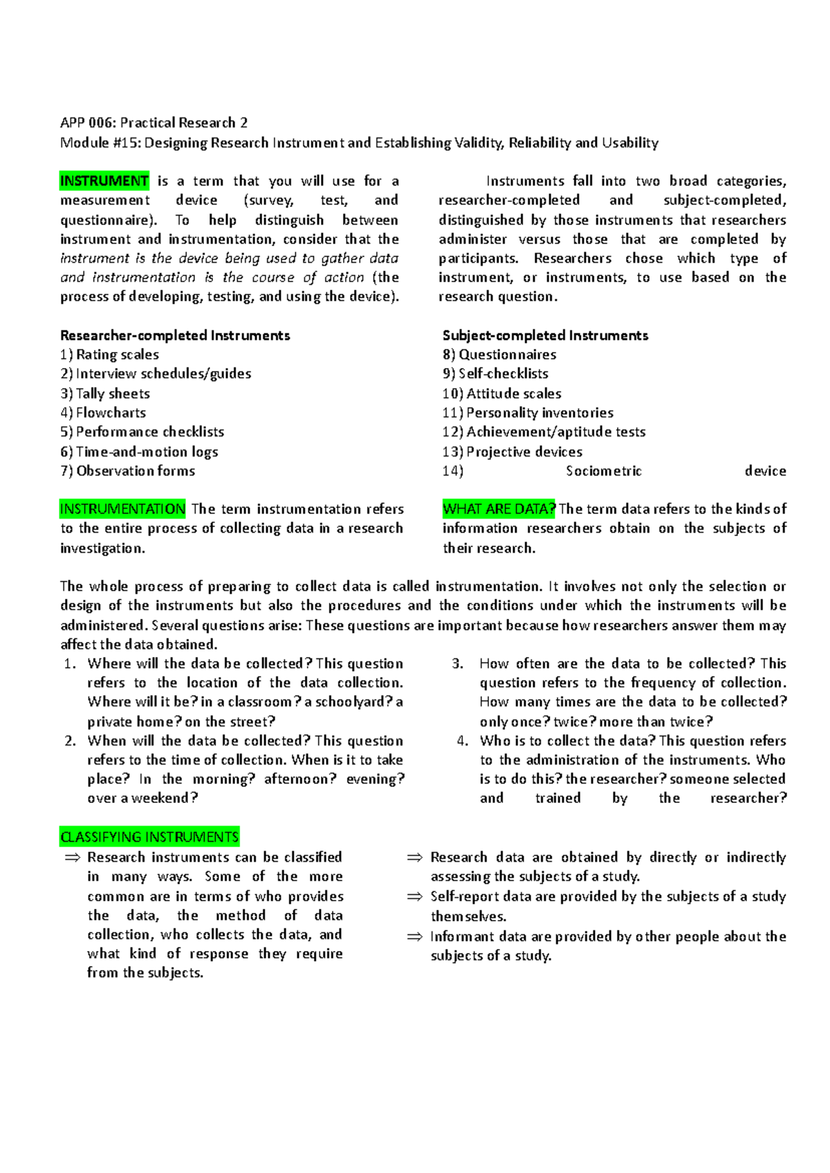 Reweiver Research 15 26 - APP 006: Practical Research 2 Module #15 ...