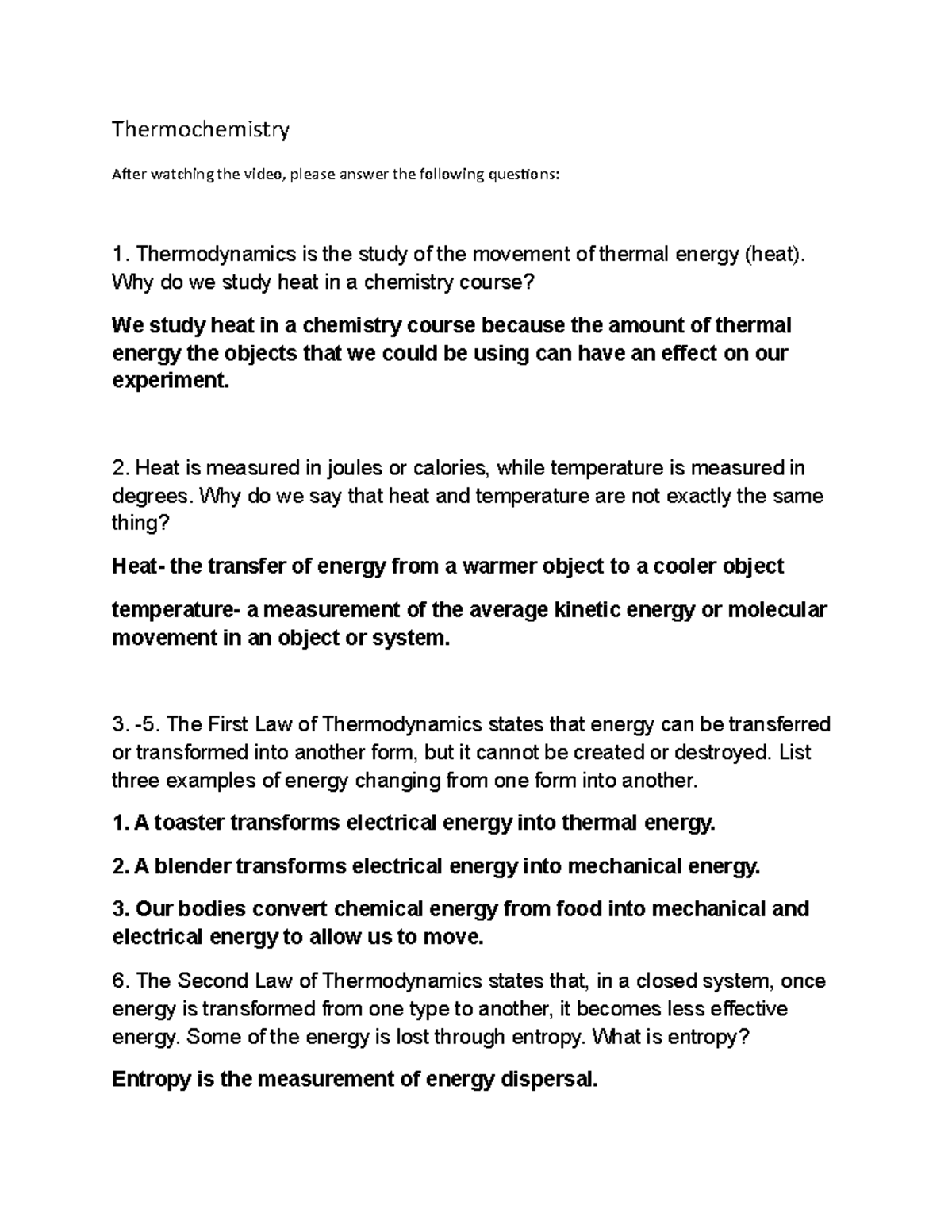 Jenna Rivers 22 - Thermochemistry-chemistry matters - Thermochemistry ...