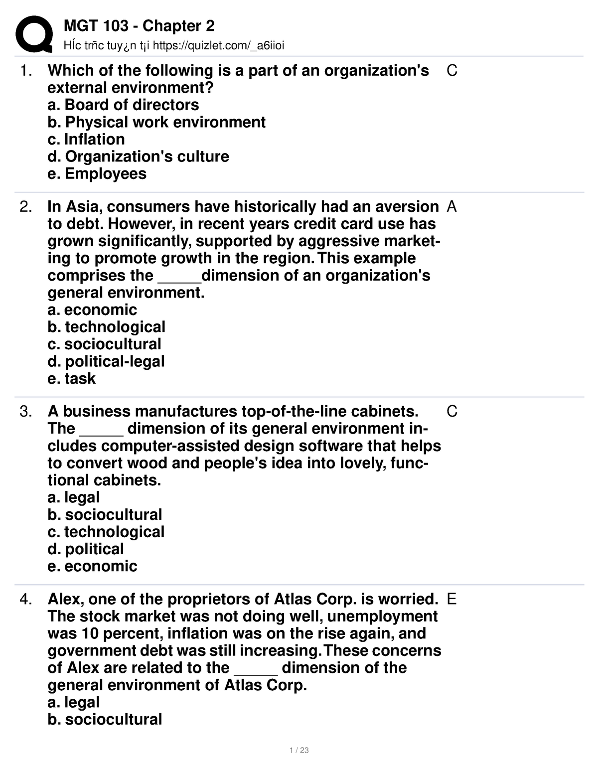 Mgt103 Chapter 2 - Summary Introduce Management - HÍc Trñc Tuy¿n T¡i ...