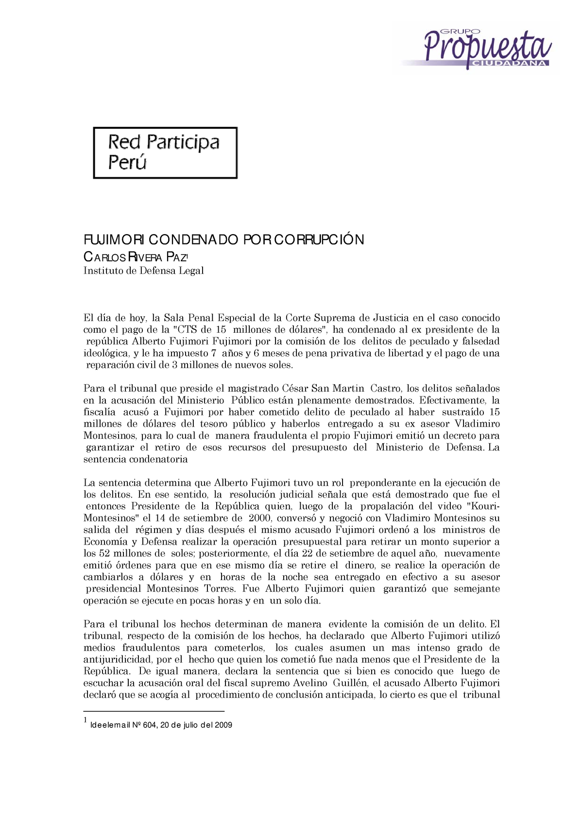 Fujimori Condenado POR Corrupci N - PAUL KRUGMAN ACONSEJA A OBAMA ...