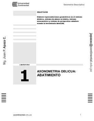 Lab Axonometrico 10 - Ejercicios resueltos - 2 OBJETIVOS Elaborar ...