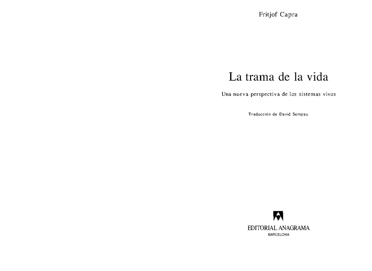 La trama de la vida Cap 1 - aaaaa - Fritjof Capra La trama de la vida
