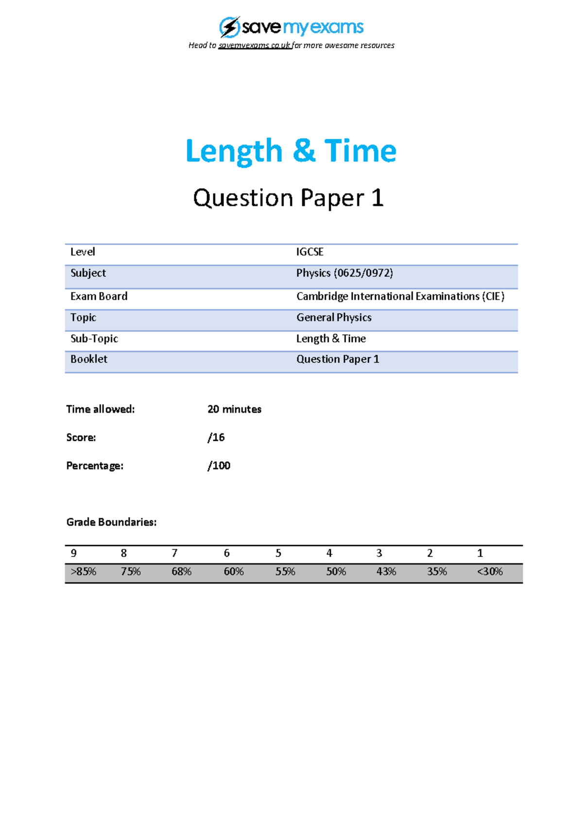 11-Length-Time-Topic-Booklet-1-CIE- Igcse-Physics Md - Head To ...